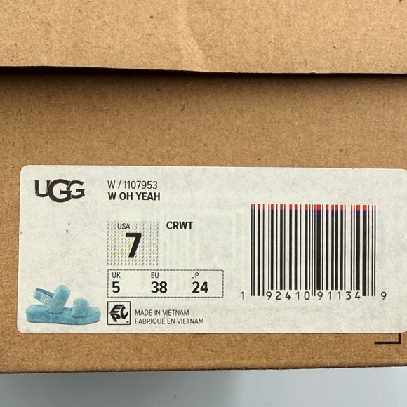 UGG Oh Yeah Slide Size 7 Slipper Shoe Teal Sky Blue - Picture 2 of 7